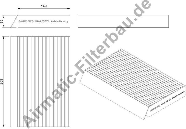 Airmatic IF1196B - Filter, interior air autospares.lv