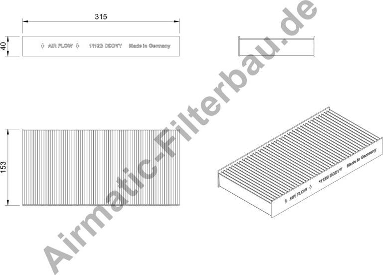 Airmatic IF1112B - Filter, interior air autospares.lv