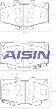 AISIN A1N029 - Brake Pad Set, disc brake autospares.lv