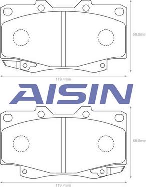 AISIN A1N141 - Brake Pad Set, disc brake autospares.lv