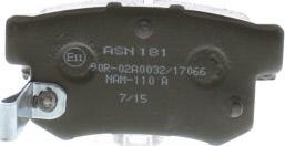 AISIN ASN-181 - Brake Pad Set, disc brake autospares.lv