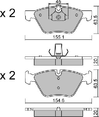 Aisin BPBM-1007 - Brake Pad Set, disc brake autospares.lv