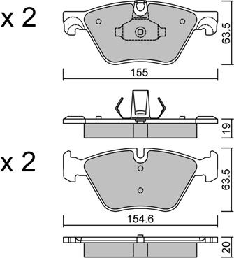 AISIN BPBM-1013 - Brake Pad Set, disc brake autospares.lv