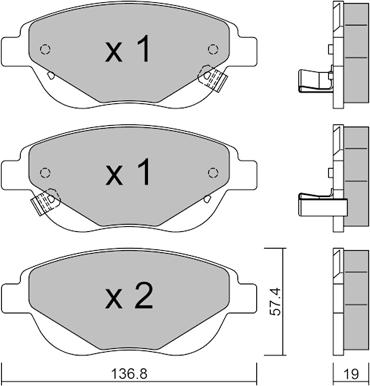 Aisin BPFI-1045 - Brake Pad Set, disc brake autospares.lv