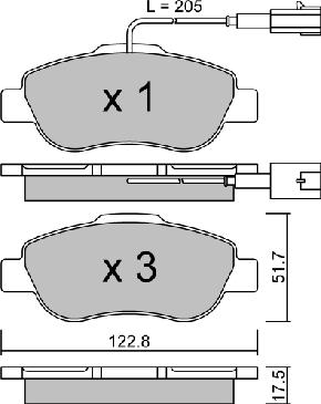 Aisin BPFI-1015 - Brake Pad Set, disc brake autospares.lv