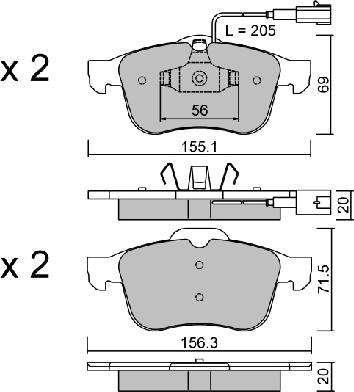 Aisin BPFI-1033 - Brake Pad Set, disc brake autospares.lv