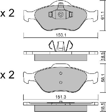 Aisin BPFO-1008 - Brake Pad Set, disc brake autospares.lv