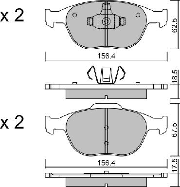 Aisin BPFO-1007 - Brake Pad Set, disc brake autospares.lv