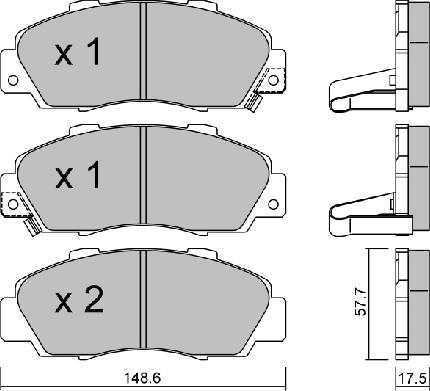 Aisin BPHO-1905 - Brake Pad Set, disc brake autospares.lv