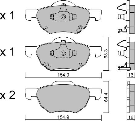 Aisin BPHO-1903 - Brake Pad Set, disc brake autospares.lv