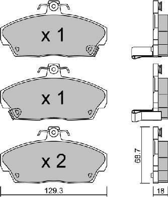 Aisin BPHO-1000 - Brake Pad Set, disc brake autospares.lv