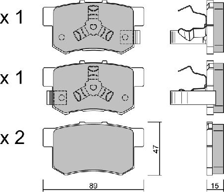 Aisin BPHO-2001 - Brake Pad Set, disc brake autospares.lv