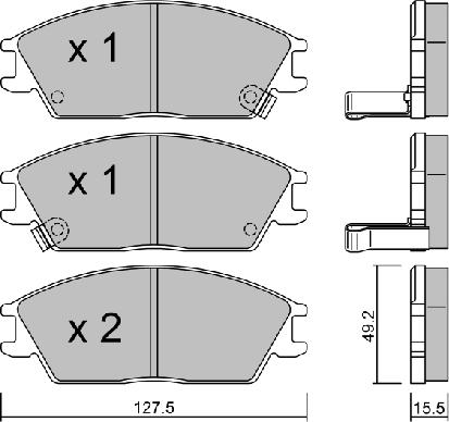 Aisin BPHY-1904 - Brake Pad Set, disc brake autospares.lv