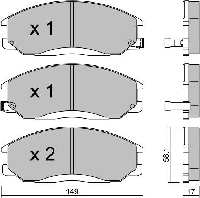 AISIN BPHY-1905 - Brake Pad Set, disc brake autospares.lv