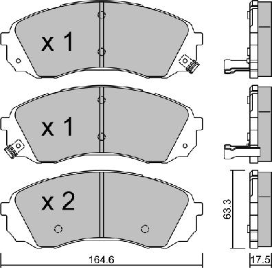 Aisin BPHY-1009 - Brake Pad Set, disc brake autospares.lv