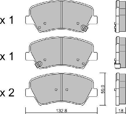 Aisin BPHY-1006 - Brake Pad Set, disc brake autospares.lv