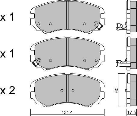 Aisin BPHY-1001 - Brake Pad Set, disc brake autospares.lv