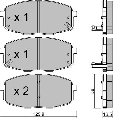 AISIN BPHY-1003 - Brake Pad Set, disc brake autospares.lv