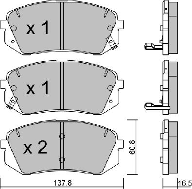 Aisin BPHY-1002 - Brake Pad Set, disc brake autospares.lv