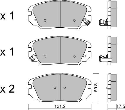 Aisin BPHY-1010 - Brake Pad Set, disc brake autospares.lv