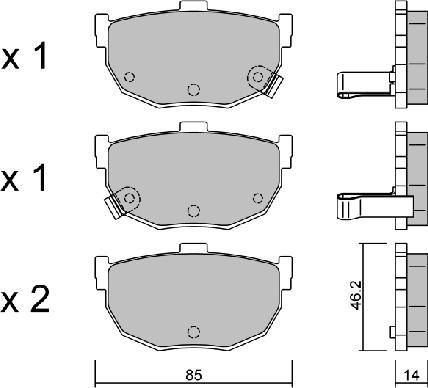 AISIN BPHY-2005 - Brake Pad Set, disc brake autospares.lv