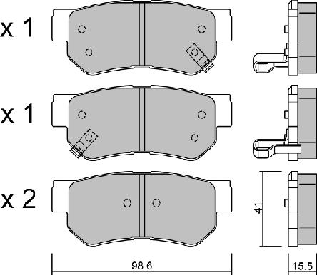 AISIN BPHY-2001 - Brake Pad Set, disc brake autospares.lv