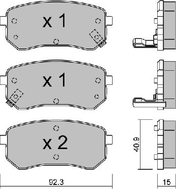 Aisin BPHY-2003 - Brake Pad Set, disc brake autospares.lv