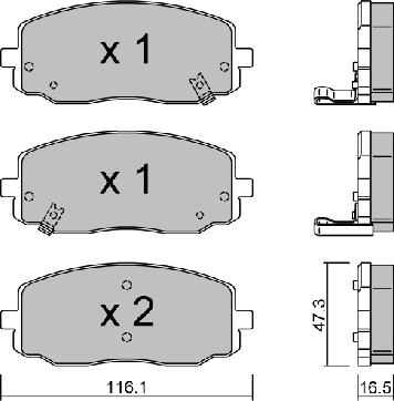 Aisin BPKI-1001 - Brake Pad Set, disc brake autospares.lv