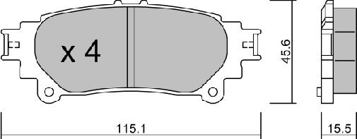 AISIN BPLX-2000 - Brake Pad Set, disc brake autospares.lv