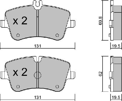 Aisin BPMB-1007 - Brake Pad Set, disc brake autospares.lv