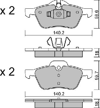 Aisin BPMB-1010 - Brake Pad Set, disc brake autospares.lv