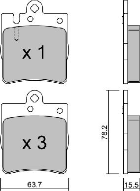 Aisin BPMB-2003 - Brake Pad Set, disc brake autospares.lv