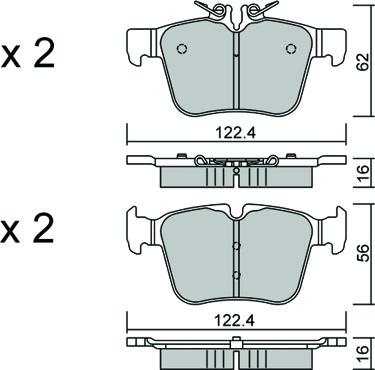 AISIN BPMB-2016 - Brake Pad Set, disc brake autospares.lv