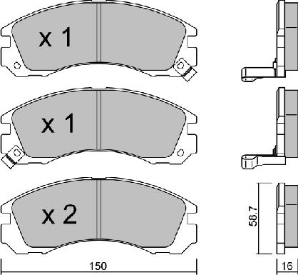 Aisin BPMI-1902 - Brake Pad Set, disc brake autospares.lv