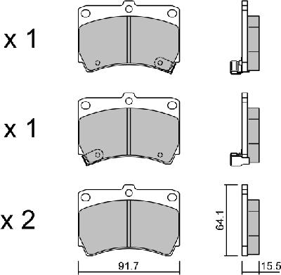 Aisin BPMZ-1906 - Brake Pad Set, disc brake autospares.lv