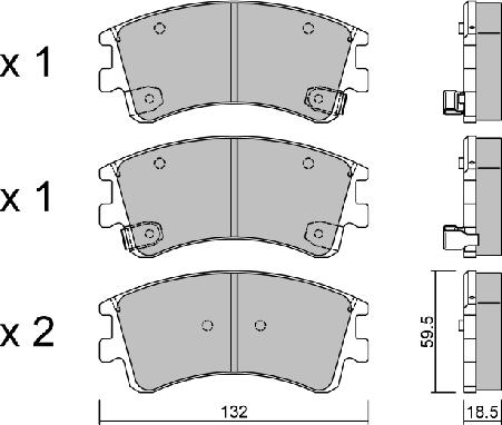 Aisin BPMZ-1001 - Brake Pad Set, disc brake autospares.lv