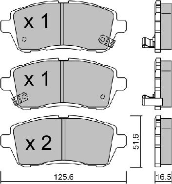 Aisin BPMZ-1002 - Brake Pad Set, disc brake autospares.lv