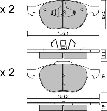 Aisin BPMZ-1007 - Brake Pad Set, disc brake autospares.lv