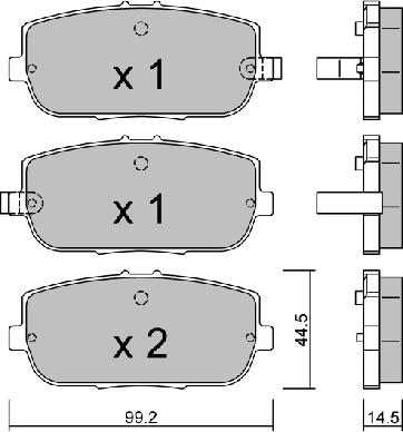 AISIN BPMZ-2003 - Brake Pad Set, disc brake autospares.lv