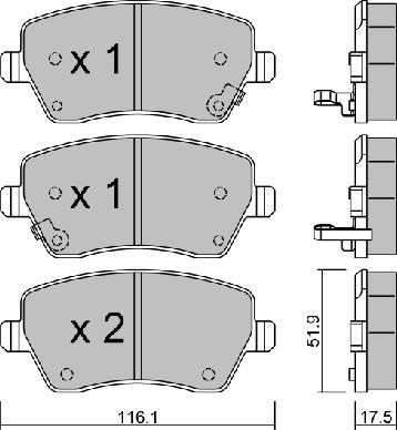 AISIN BPNI-1014 - Brake Pad Set, disc brake autospares.lv