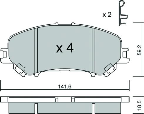 AISIN BPNI-1022 - Brake Pad Set, disc brake autospares.lv