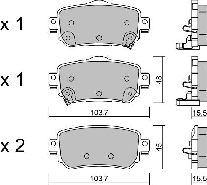 AISIN BPNI-2009 - Brake Pad Set, disc brake autospares.lv