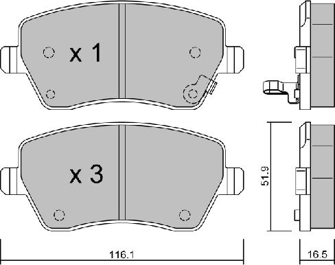 Japanparts PA-800MK - Brake Pad Set, disc brake autospares.lv