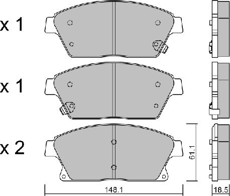 Aisin BPOP-1015 - Brake Pad Set, disc brake autospares.lv