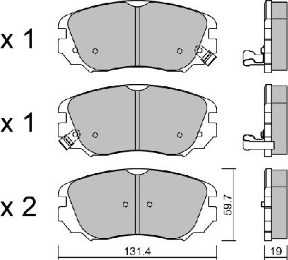 AISIN BPOP-1010 - Brake Pad Set, disc brake autospares.lv