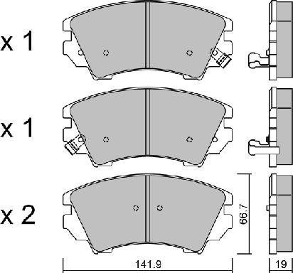 Aisin BPOP-1011 - Brake Pad Set, disc brake autospares.lv