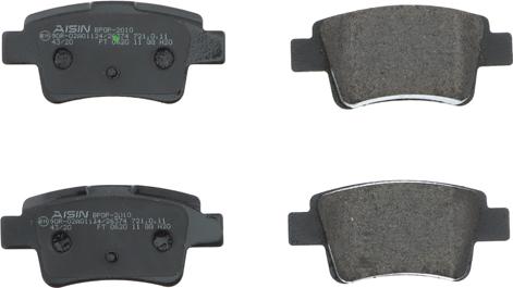 Aisin BPOP-2010 - Brake Pad Set, disc brake autospares.lv