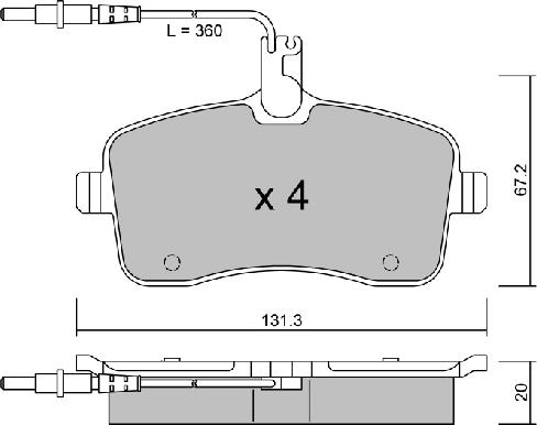 Aisin BPPE-1009 - Brake Pad Set, disc brake autospares.lv