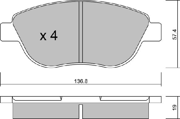 Aisin BPPE-1004 - Brake Pad Set, disc brake autospares.lv