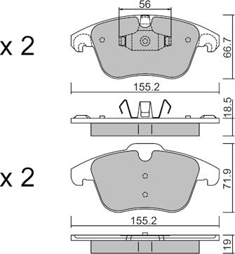 AISIN BPPE-1026 - Brake Pad Set, disc brake autospares.lv